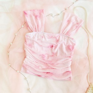 Top Roz Tie-Dye Opaque - Versatil pentru Oricare Ocazie, Confortabil și Elegant, Fără Transparență.Bustiera - Img 8