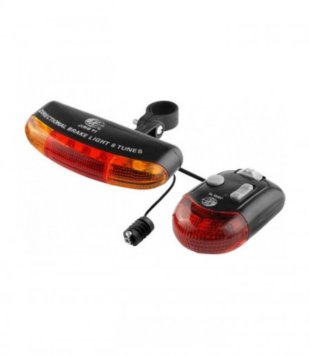 Semnalizare bicicleta led cu sonerie cu 7 led 8 melodii