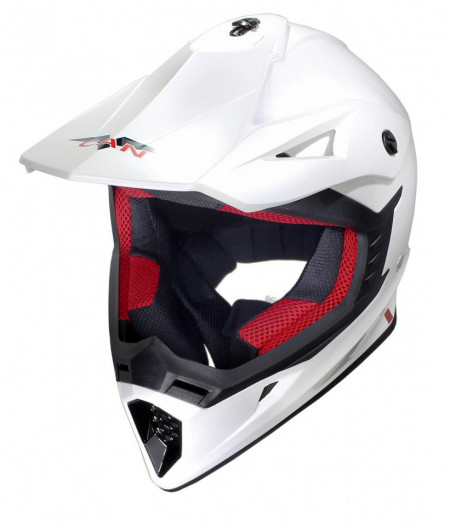 Casca moto cross Pure White, marimea M, diametru 58cm
