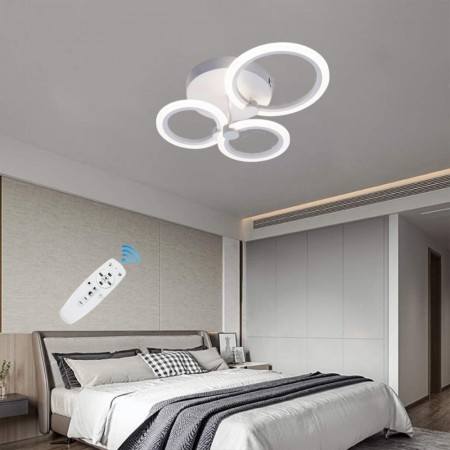 Lustra led dimabila Cercuri, 40W, 3 brate, cu telecomanda, 440mm x 150mm