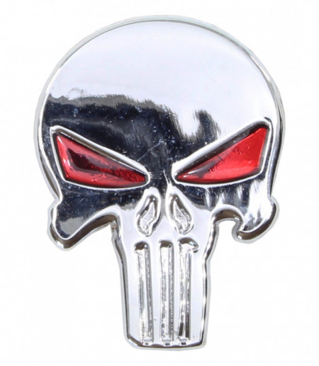 Sticker moto sau actibild Silver Skull