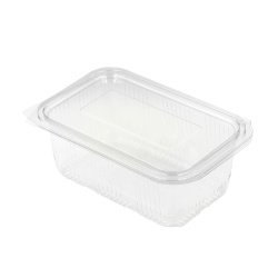 Set 100 caserole transparente din PET, cu capac atasat, 2000 ml