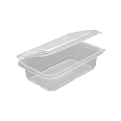 Set 100 caserole transparente din PET, cu capac atasat, 750 ml