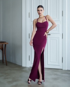 Rochie Elegantă - vișiniu - Img 5