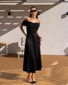 Rochie Ribbon flare - negru