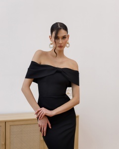 Rochie Ribbon midi - negru