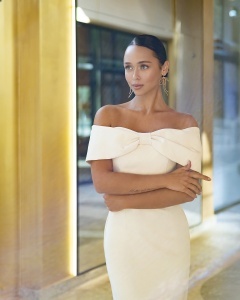 Rochie Ribbon midi - crem - Img 4