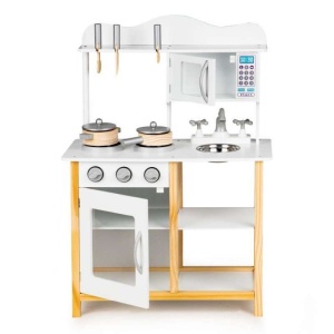 Eco toys - Drvena kuhinja za decu bela sa dodacima - Img 3
