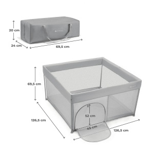 KINDERKRAFT OGRADICA ZA BEBE ZIKI GREY - Img 2