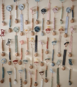 Mushie - Set lanenih lancica za cucle 2kom - zeleni i roze - Img 3