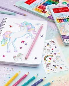 Faber Castell - Drvene Bojice Grip Unicorn + 3 Sparkle Pastel - Img 2