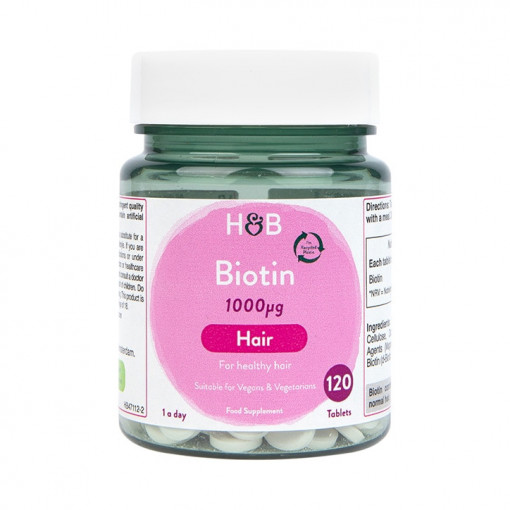 Биотин (Biotin) 1000мкг 120 таблетки, H&B