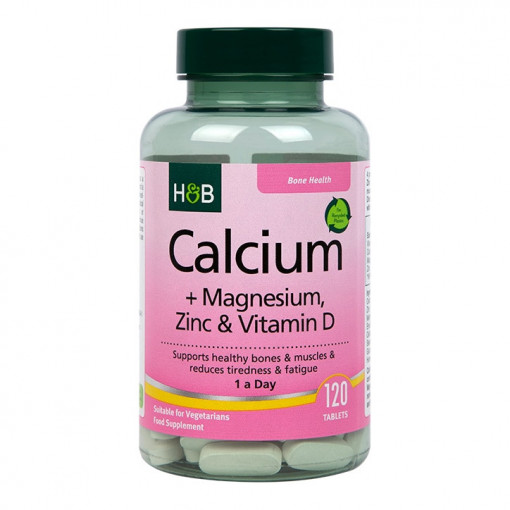 Калций, магнезий, цинк и витамин Д (Calcium, Magnesium, Zinc & Vitamin D) 120 таблетки, H&B