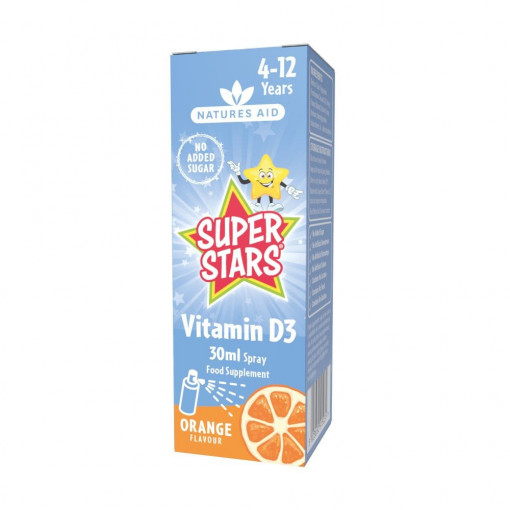 Super Stars Vitamin D3 за Деца 30ml спрей, Natures Aid
