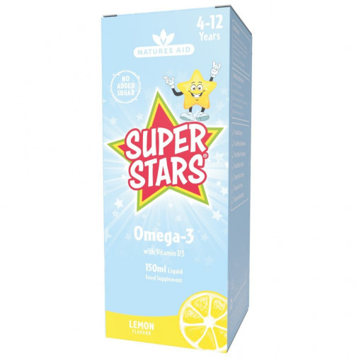 Super Stars Omega 3 / Омега 3 за деца 6-12 години 150мл, Natures Aid