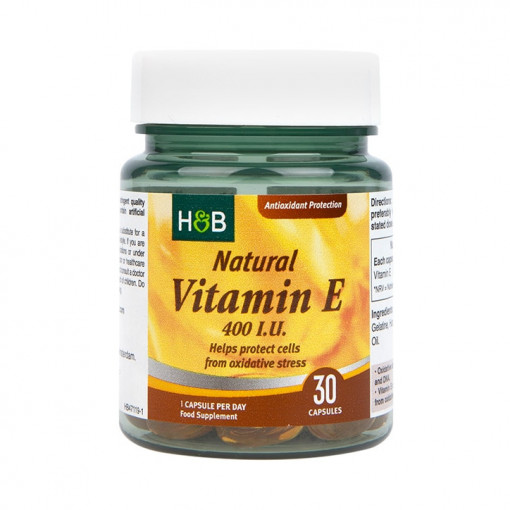 Витамин Е (Vitamin E) натурален 400 I.U. 30 капсули, H&B