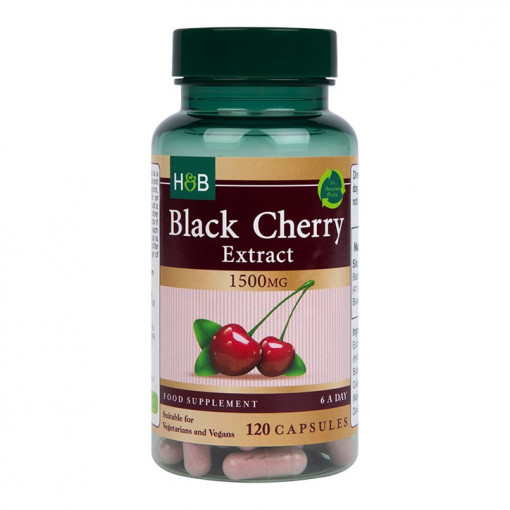 Черна череша екстракт (Black Cherry Extract) 250mg 120 капсули, H&B
