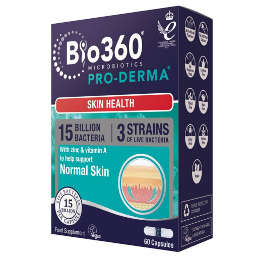 Pro-Derma Пробиотик за здрава кожа 15млрд. 60 капсули, Natures Aid