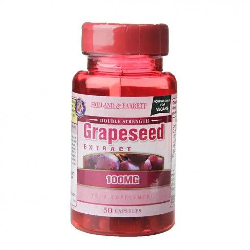 Екстракт от гроздово семе (Grapeseed Extract) 100mg 50 капсули, H&B