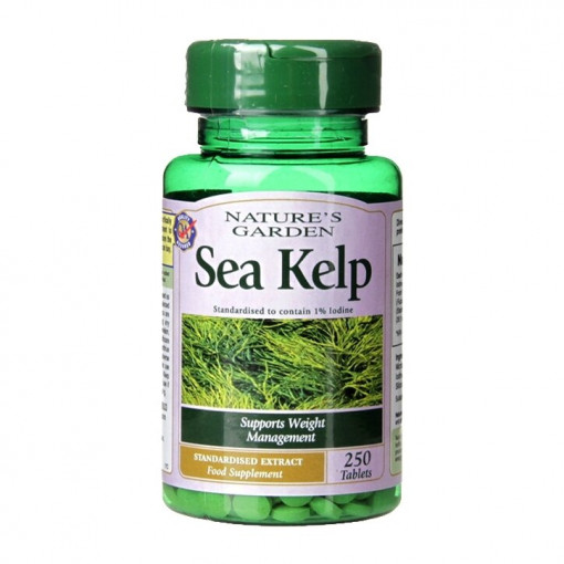 Морски келп (Sea Kelp) (морски водорасли, Йод 15мг) 525мг 250 таблетки, H&B