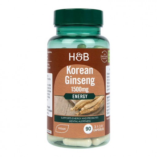 Корейски женшен (Korean Ginseng) 500мг 90 капсули, H&B