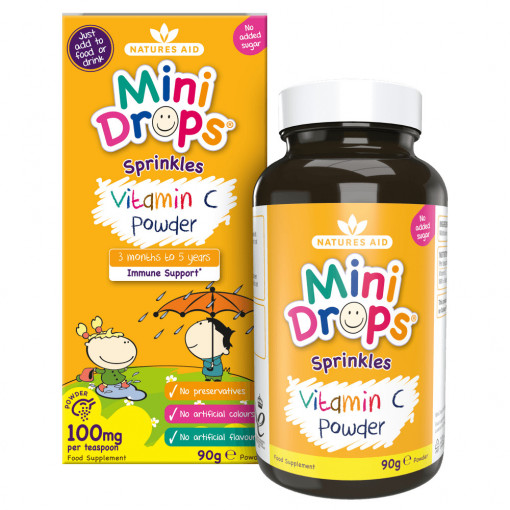 Mini Drops Витамин С на прах за бебета и деца 90g