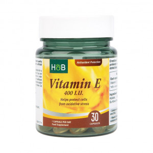 Витамин Е (Vitamin E) 400 I.U. 30 капсули, H&B - Img 1