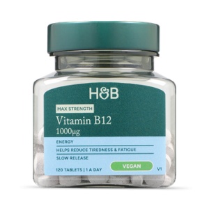 Витамин B12 (Vitamin B12) 1000ug 120 таблетки със забавено освобождаване, H&B