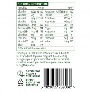 Мултивитамини и минерали без желязо (Multi-Vitamins & Minerals) 60 таблетки Съдържание