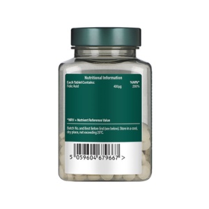 Фолиева киселина (Folic Acid) 400мкг 180 таблетки, H&B - Img 2