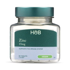 Цинк (ZInc) 15мг 60 веган таблетки, H&B