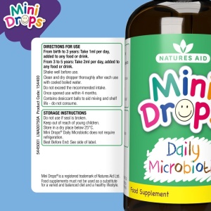 Mini Drops Пробиотик за Бебета и Малки Деца, Natures Aid 50 ml - Img 3