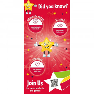 Super Stars Multivitamin Мултивитамин за деца 60 дъвчащи таблетки, Natures Aid - Img 2