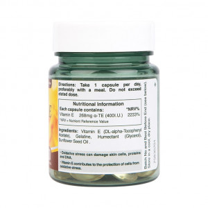 Витамин Е (Vitamin E) 400 I.U. 30 капсули, H&B - Img 2