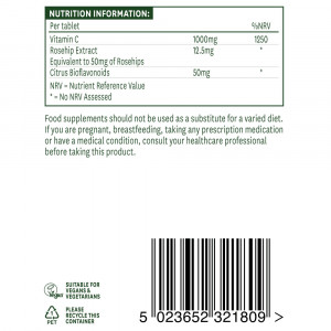 Витамин С с ниска киселинност (Vitamin C Low Acid) 1000мг 90 таблетки, Natures Aid - Img 3