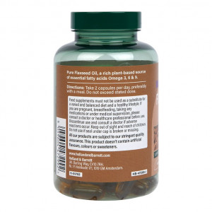 Ленено масло студено пресовано (Holland & Barrett Flaxseed Oil) 1000мг 120 капсули дозировка