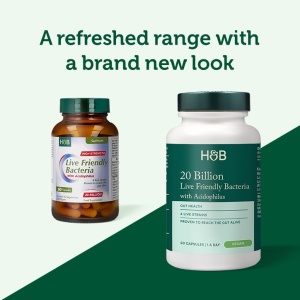 Пробиотик с Ацидофилус (Live Friendly Bacteria 20 Billion) 20млрд. 60 капсули, H&B - Img 4