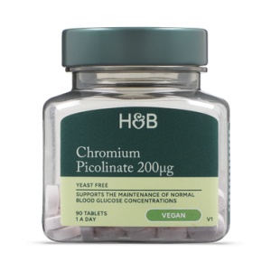 Хром (Chromium Picolinate) 200мкг 100 таблетки, H&B
