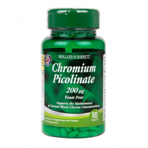 Хром (Chromium Picolinate) 200мкг 100 таблетки, H&B
