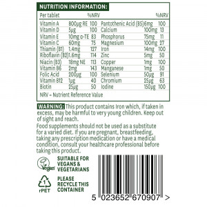 Мултивитамини и минерали (Complete Multi-Vitamins & Minerals) 90 таблетки - Img 3