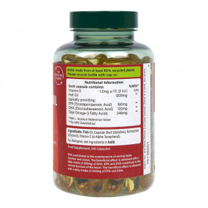 Омега-3 концентрирано рибено масло (Omega 3 Fish Oil) 1200mg 120 капсули, H&B - Img 2