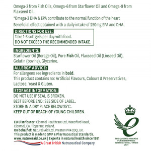 Омега 3-6-9 (Complete EFA Omega 3, 6 + 9) 1200мг 90 меки капсули дозировка