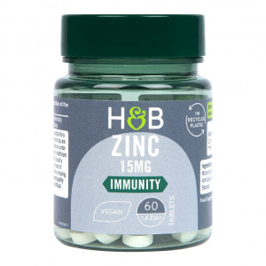 Цинк (ZInc) 15мг 60 веган таблетки, H&B - Img 1