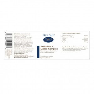 BioCare Artichoke & Lipase Complex 90 Vcaps съдържание