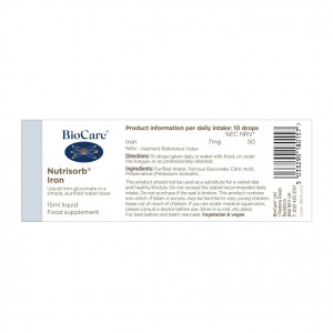 BioCare Nutrisorb Iron 15ml съдържание