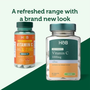 Витамин С + Цинк (Vitamin C + Zinc) 60 таблетки, H&B - Img 3