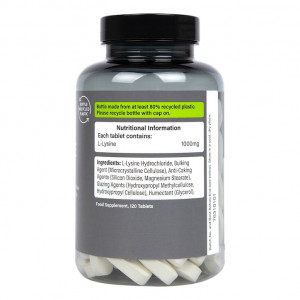 Л-Лизин (L-lysine) 1000мг 120 таблетки, H&B - Img 2
