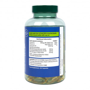 Омега-3 рибено масло от черен дроб на треска (Pure Cod Liver Oil) 1000мг 120 капсули, H&B - Img 6