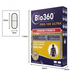 Пробиотик Pro-100 ULTRA (100 Billion Bacteria) 100млрд. 30 капсули, Natures Aid - Img 4