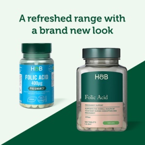 Фолиева киселина (Folic Acid) 400мкг 180 таблетки, H&B - Img 4